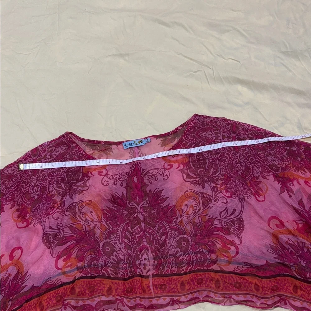 Unity World Wear Pink and Orange Sheer Crop Top - Picture 4 of 5
